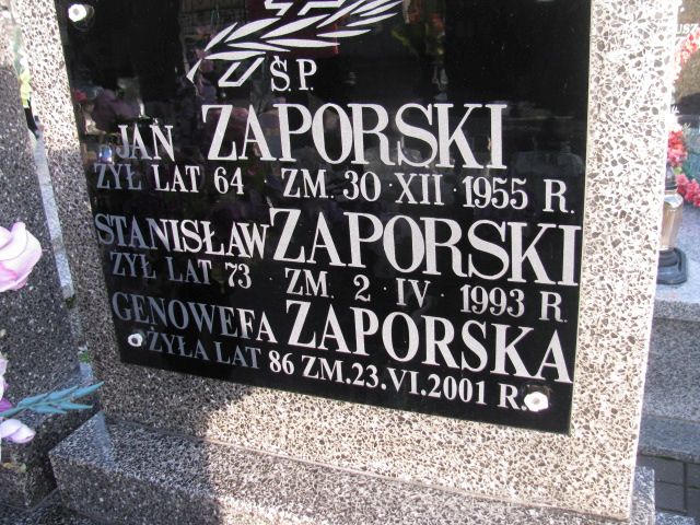 Stanisław Zaporski 1910 Jasieniec - Grobonet - Wyszukiwarka osób pochowanych